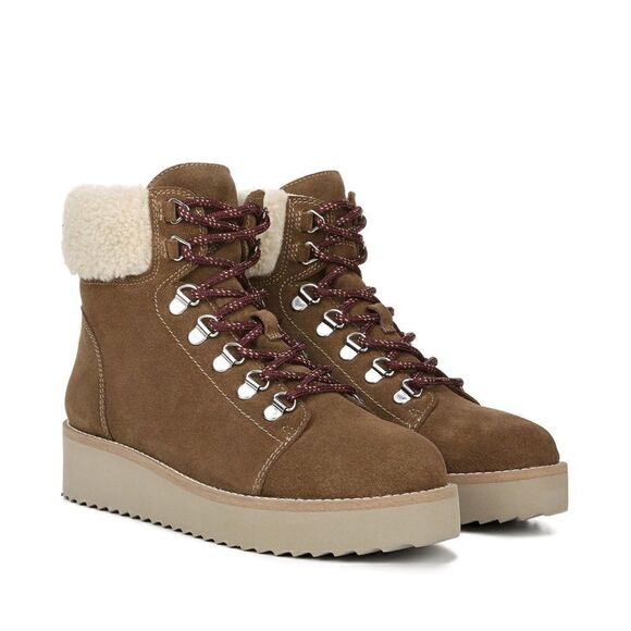 Sam Edelman Franc Lace-up Round-toe Hiker Ankle Boot TOFEE - Picture 1 of 15